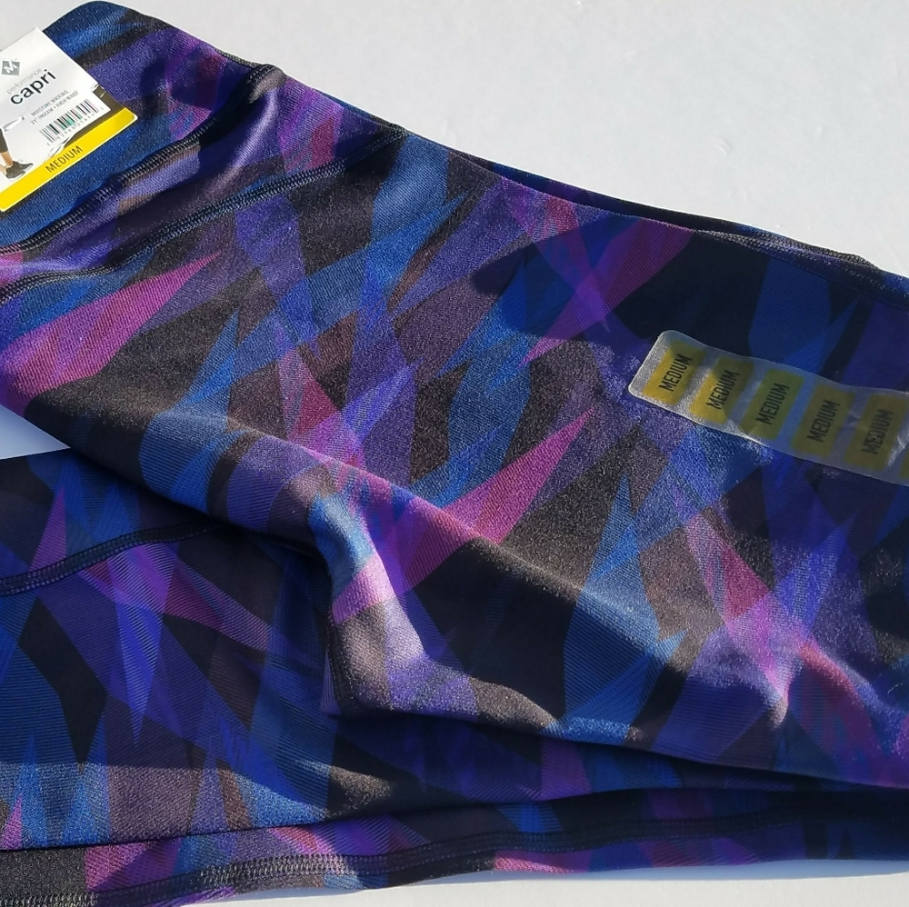 Member's Mark Missy Purple Black Blue Active Capri